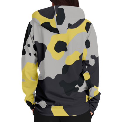 Zip-Up Hoodie | Yellow, Black & Silver Camouflage