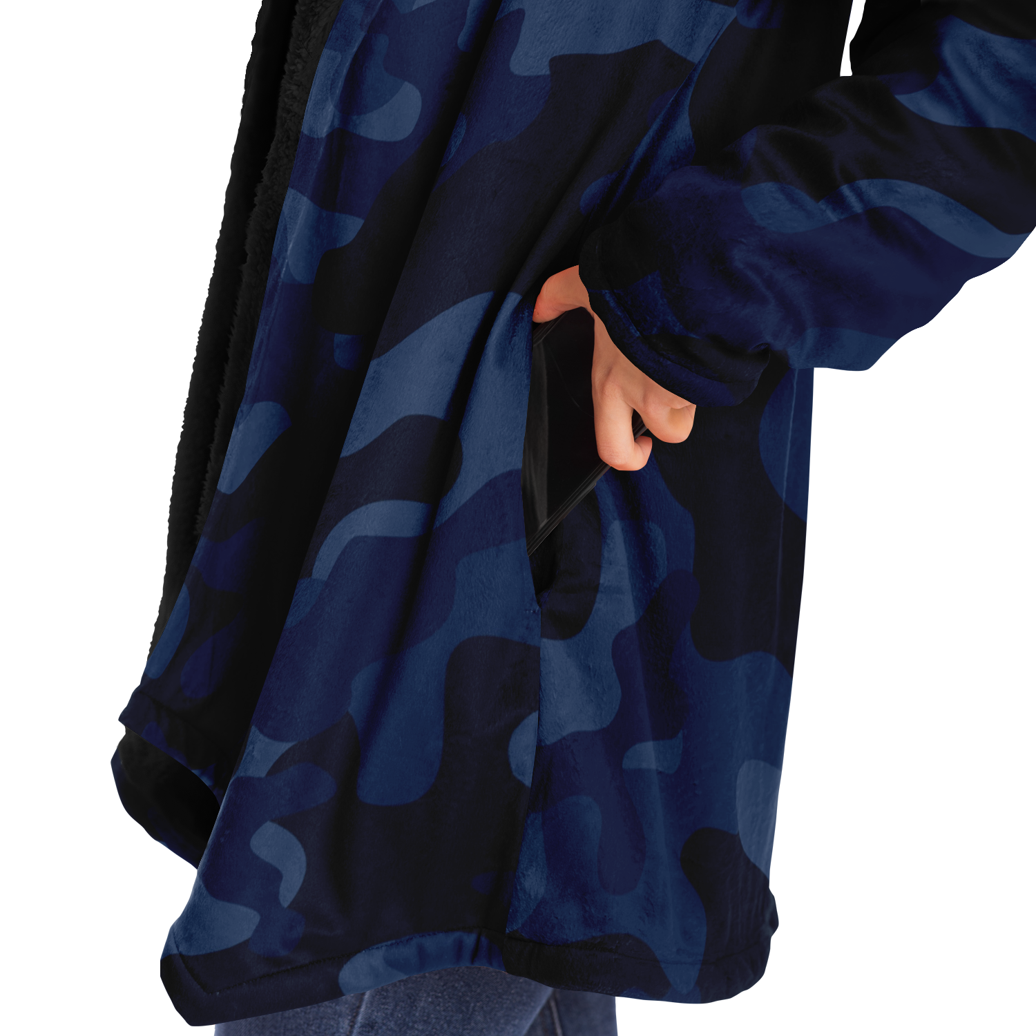 Camo Cloak | Deep Blue Camouflage | Microfleece