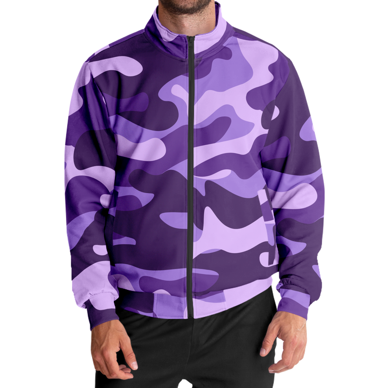 Camo Track Jacket | Purple, Blue & Mauve Camouflage