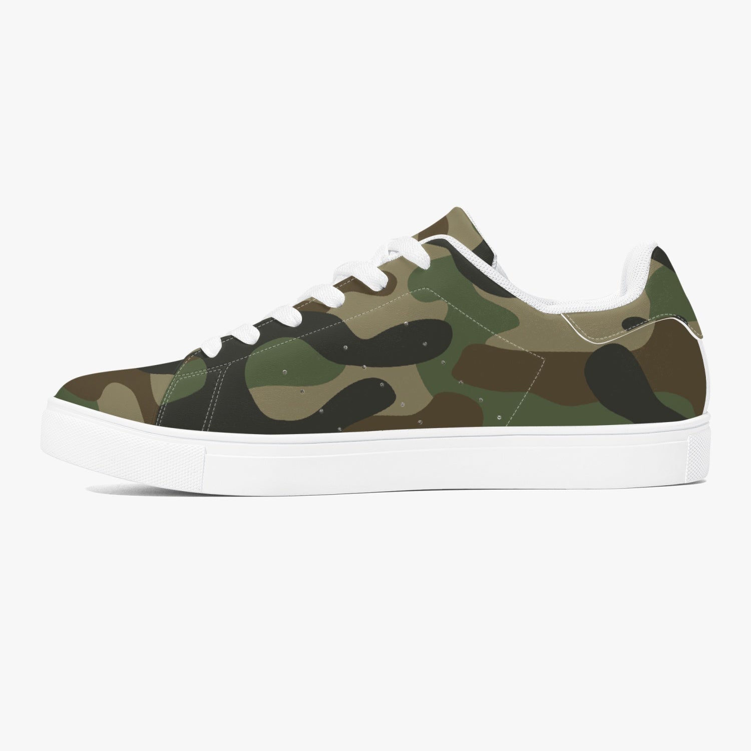 Camo Sneakers | Classic Low-Top Leather | Military Brown