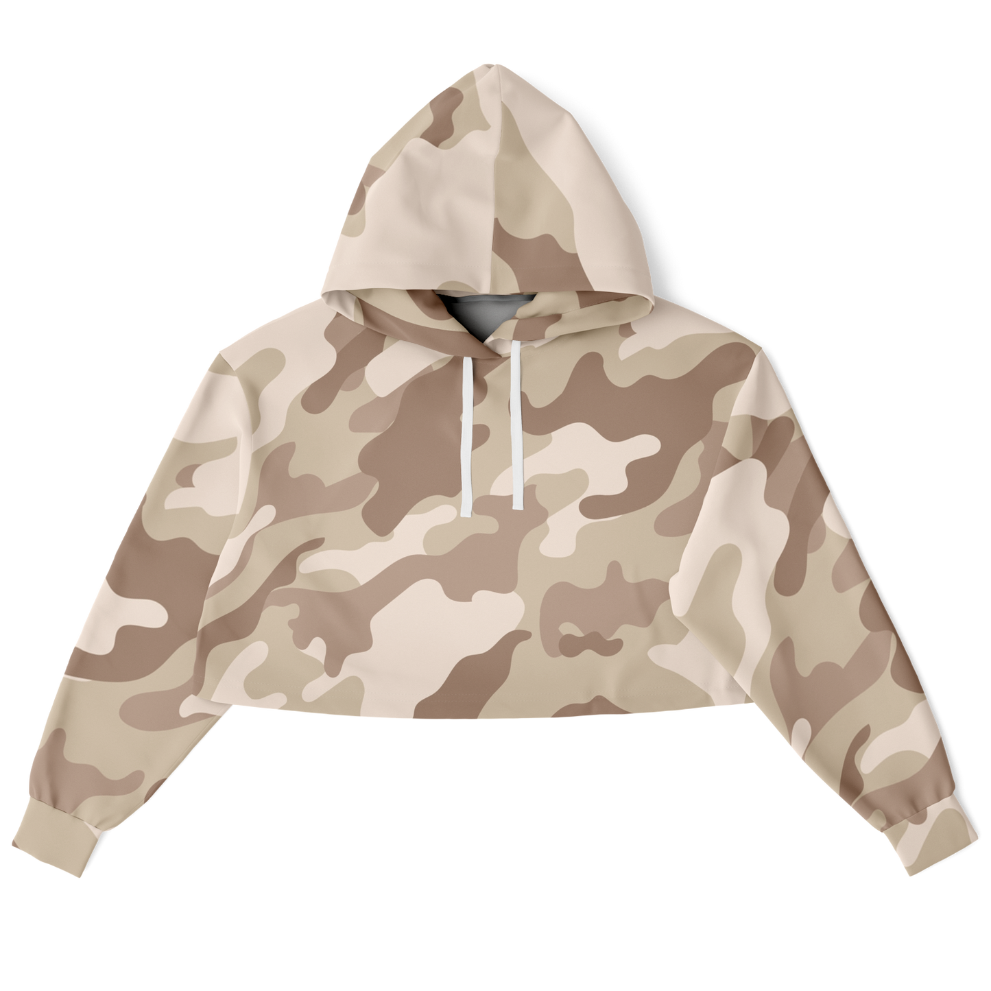 Cropped Hoodie For Women | Brown Desert Camouflage