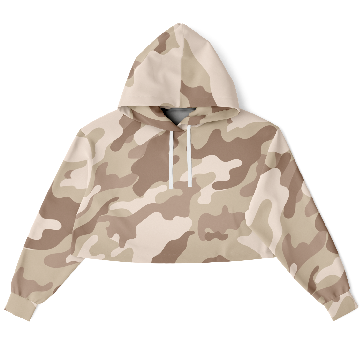 Cropped Hoodie For Women | Brown Desert Camouflage