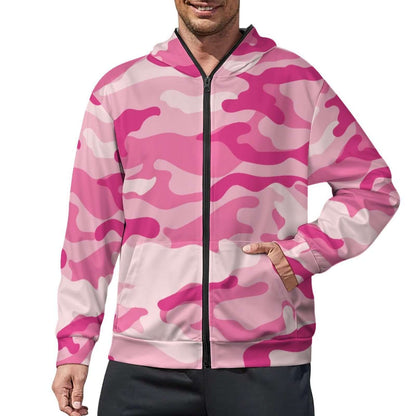 Zip up Camo Hoodie | Lavender Pink Camouflage