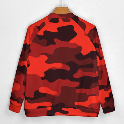 Men's Camo Jacket | Scarlet Red & Black Camouflage