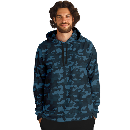 Dark Blue Camo Hoodie | Army-Inspired Camouflage