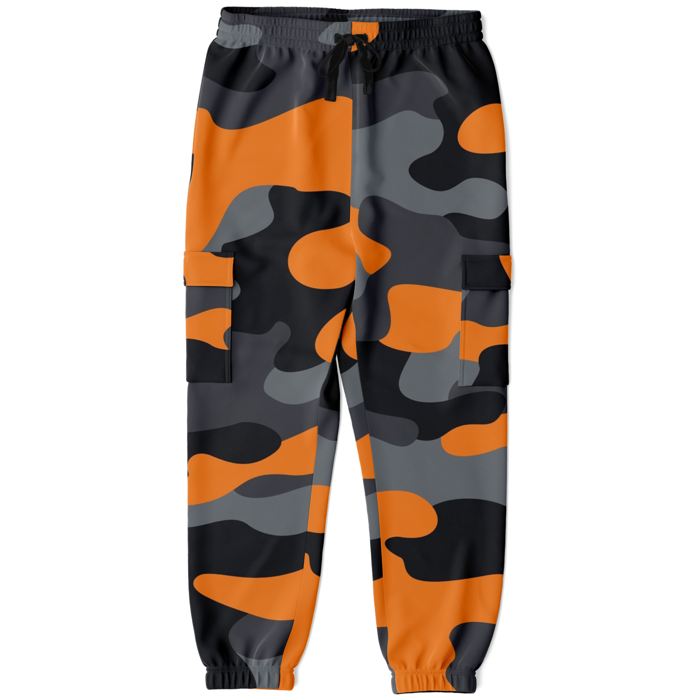 Camo Cargo Pants | Unisex | Orange, Gray & Black Camouflage