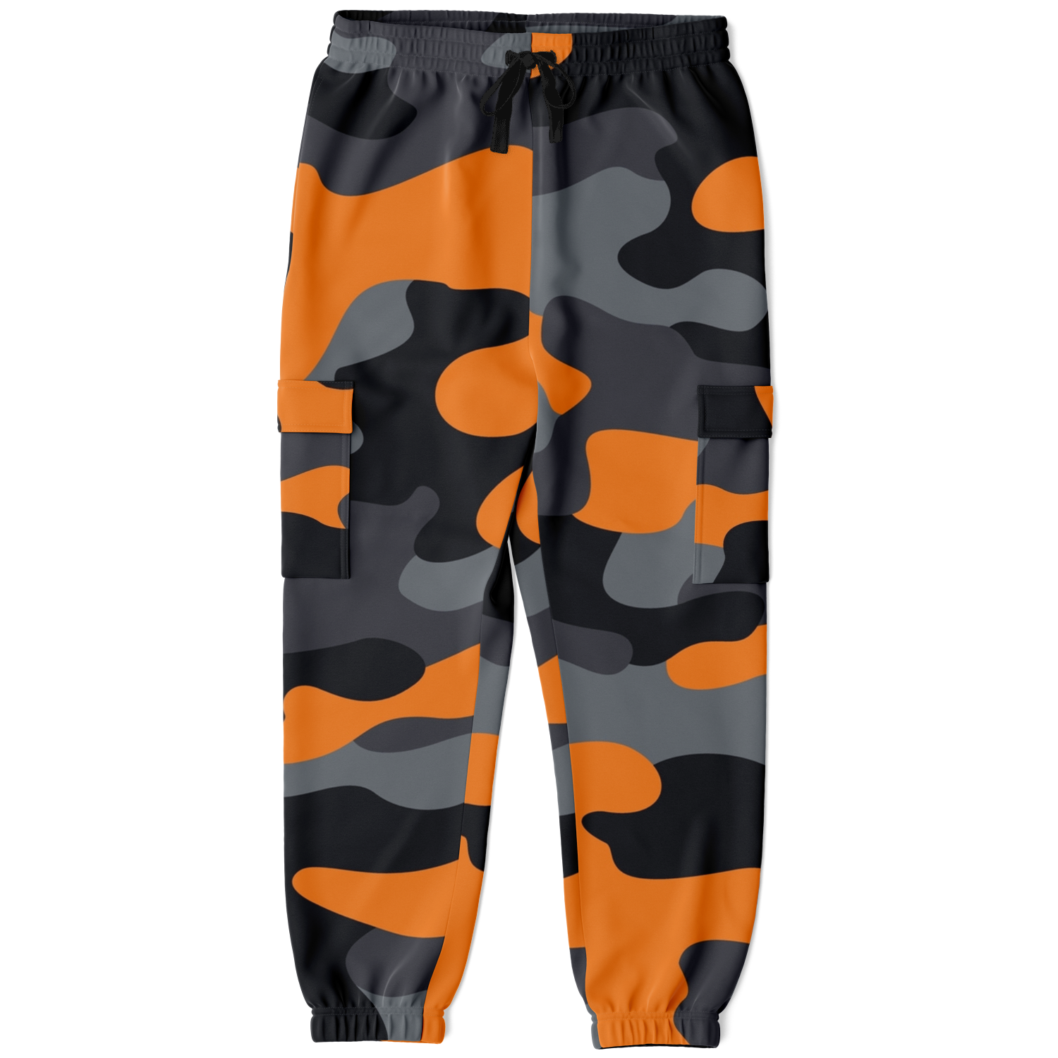 Camo Cargo Pants | Unisex | Orange, Gray & Black Camouflage