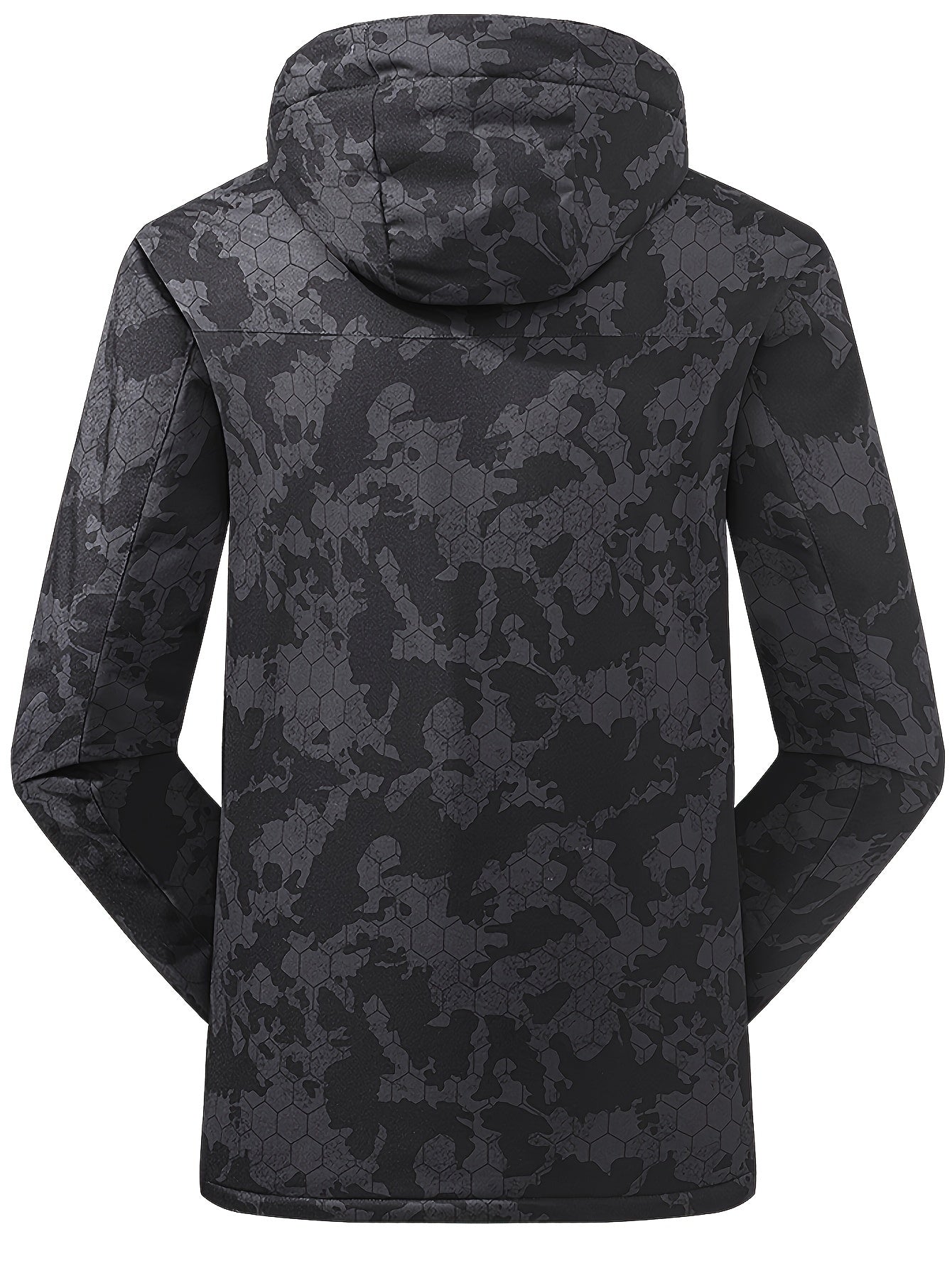 Men's Winter Camo Jacket: Waterproof, Detachable Hood, Plus Velvet