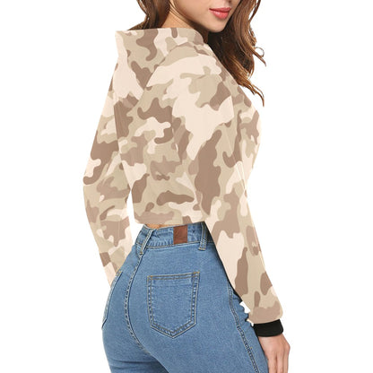 Cropped Camo Hoodie | Tight Fit | Desert Brown Camouflage