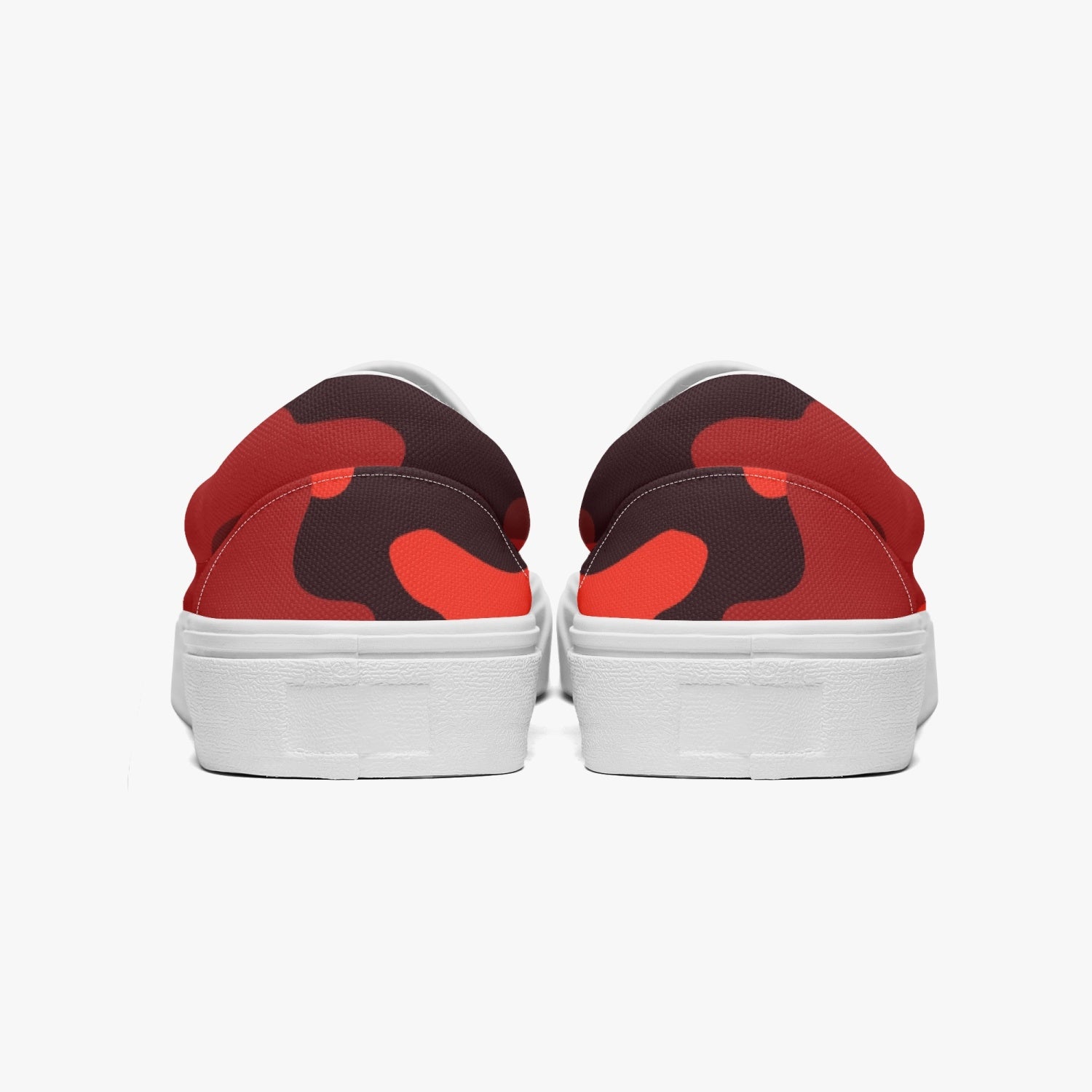 Camo Slip-On Shoes | Scarlet Red and Black Camouflage