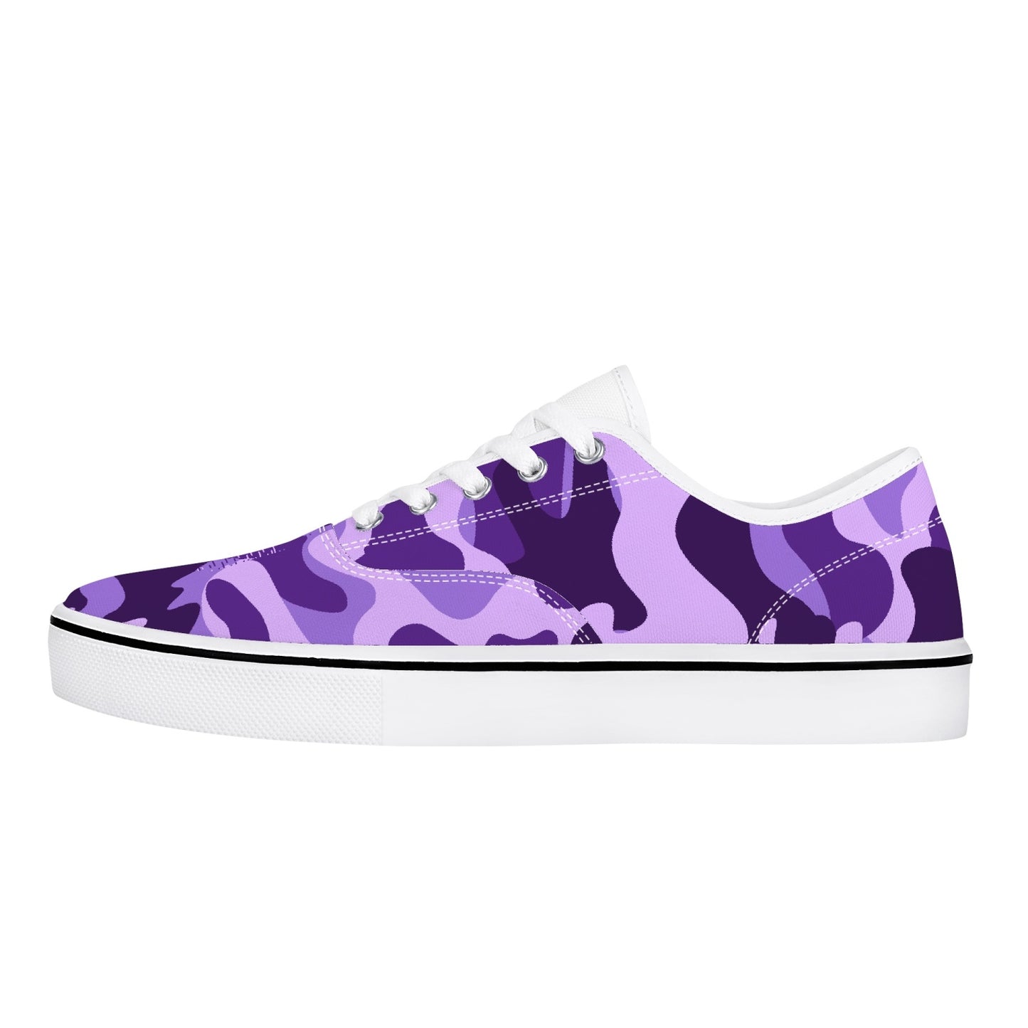 Camo Skate Shoes | Purple, Blue, and Mauve Camouflage