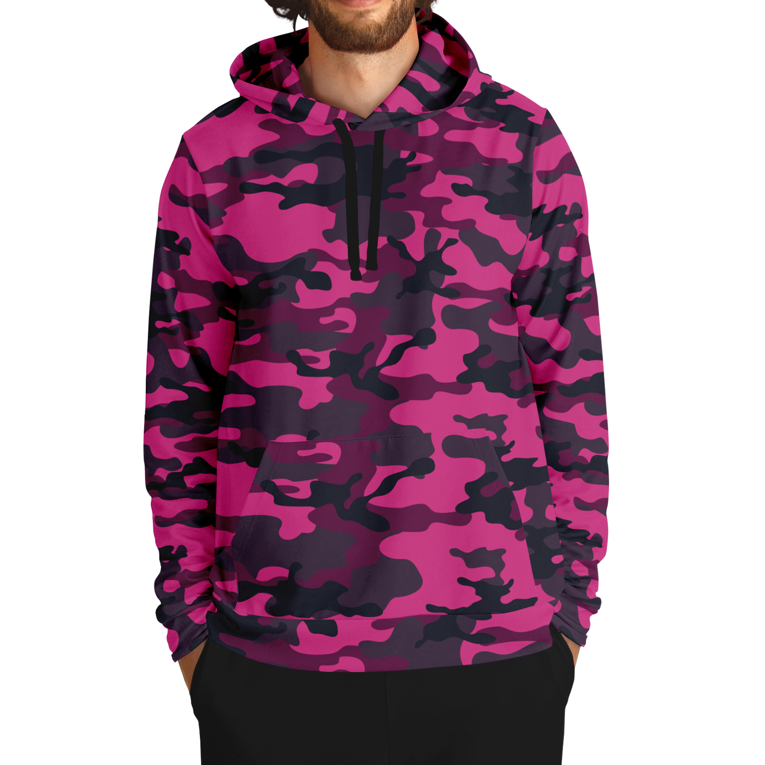 Pink Camo Hoodie | Onyx & Deep Blue Mixed Camouflage