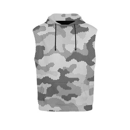 Sleeveless Camo Hoodie For Women | Digital Gray Camouflage