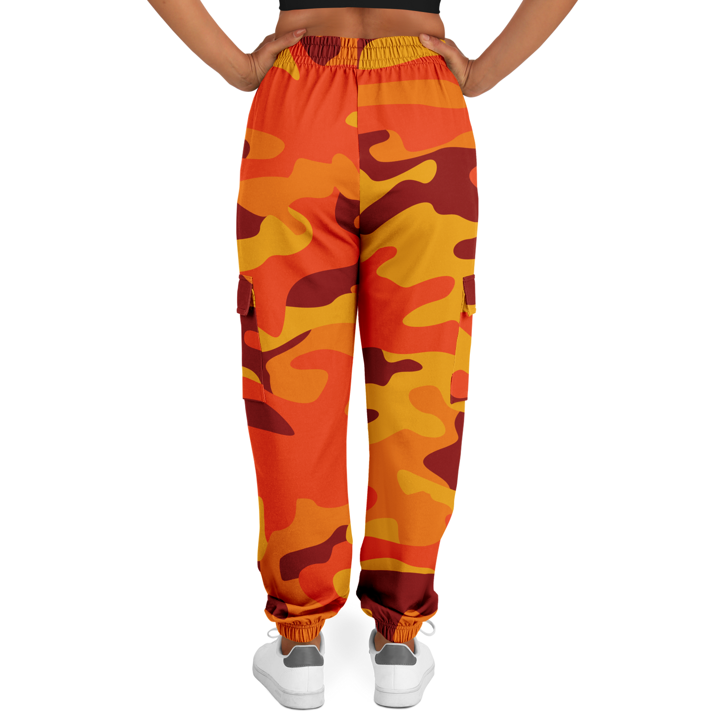 Camo Cargo Pants | Unisex | Orange & Red Camouflage