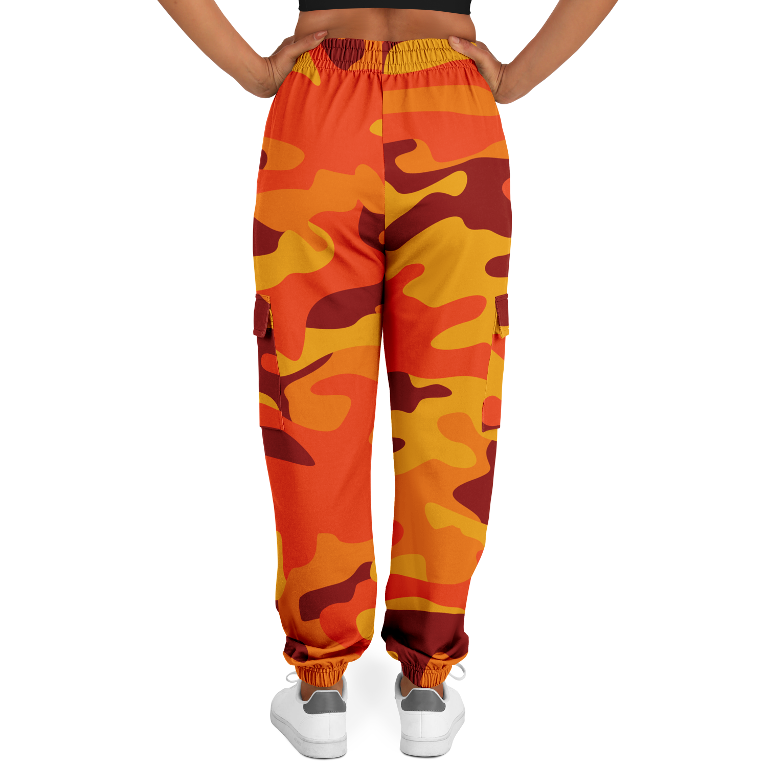 Camo Cargo Pants | Unisex | Orange & Red Camouflage