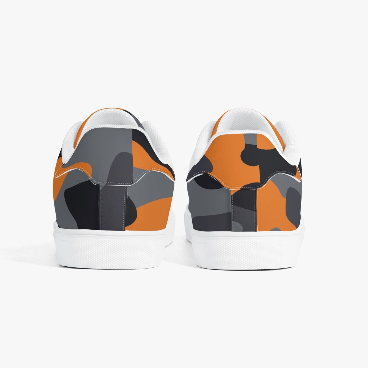 Camo Sneakers | Classic Low-Top | Orange, Black, & Gray