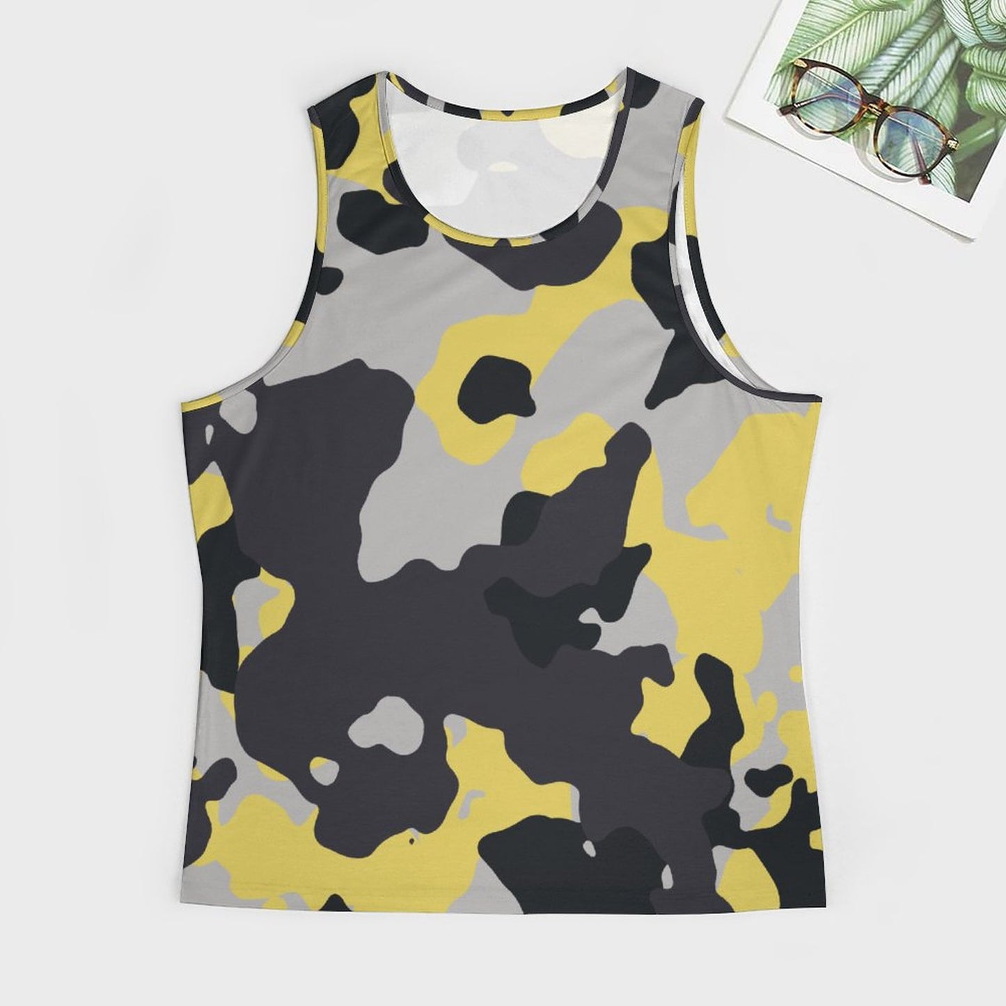 Camo Tank Top | Yellow, Black & Silver Camouflage