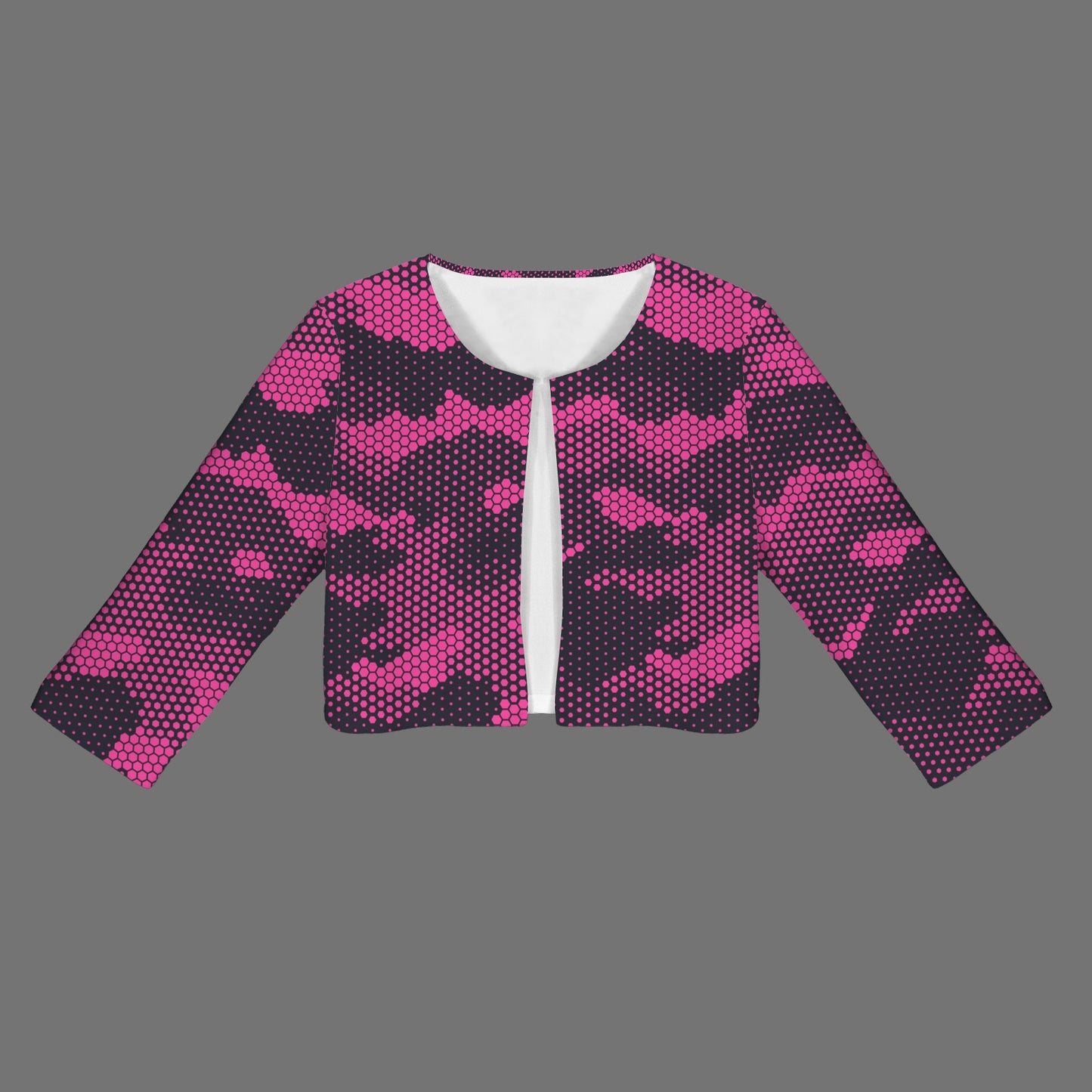 Camo Blazer | Cropped Open Front | Digital Pink Camouflage