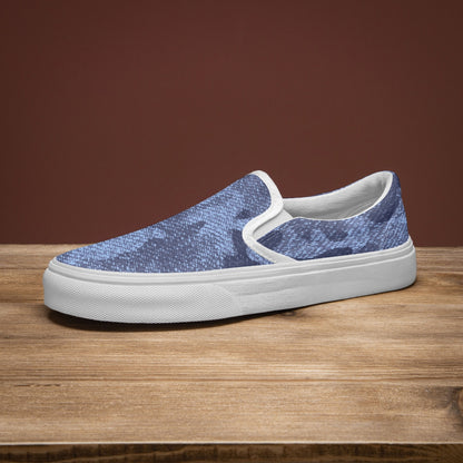 Camo Slip-On Shoes | Denim Blue Camouflage