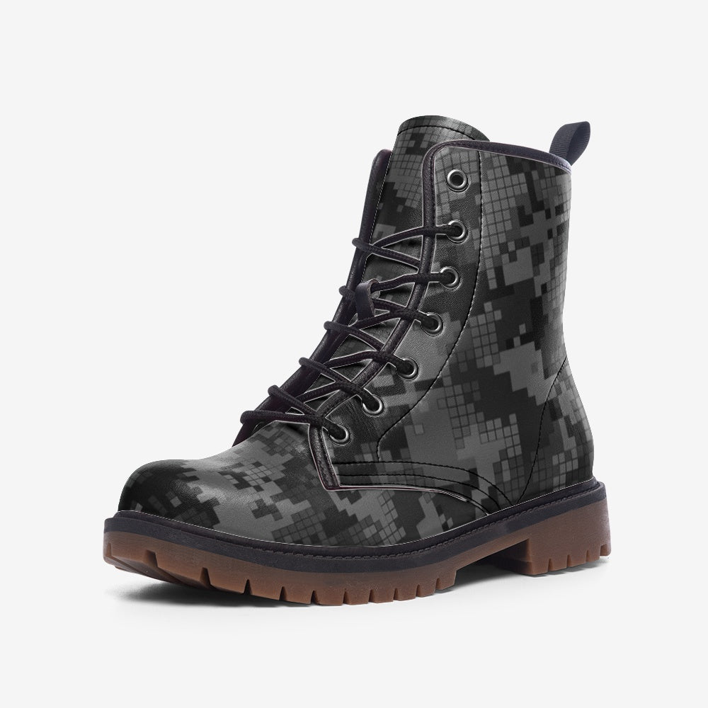 Black Camo Boots | Digital Monochrome Dark Gray