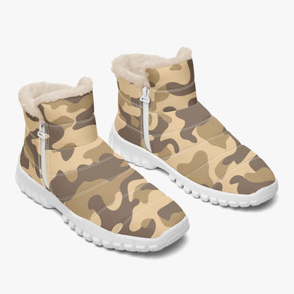 Camo Boots | Cotton-pad Fur Zipper Up | Khaki