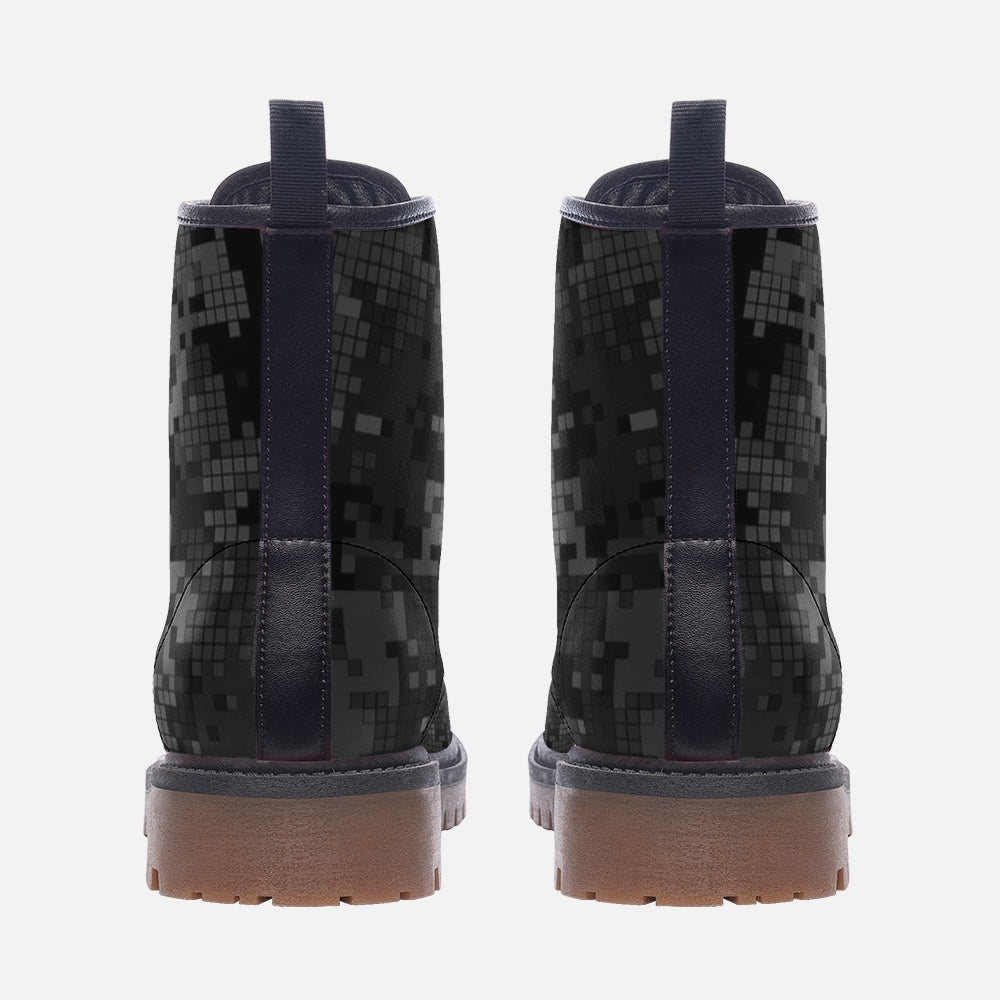 Black Camo Boots | Digital Monochrome Dark Gray