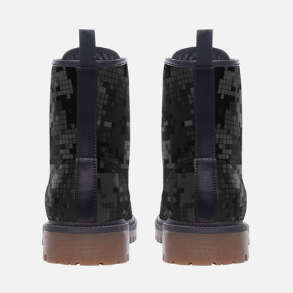 Black Camo Boots | Digital Monochrome Dark Gray