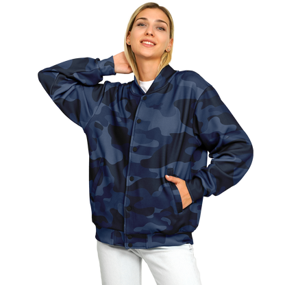 Baseball Jacket | Deep Blue Camouflage | Heavyweight Coat