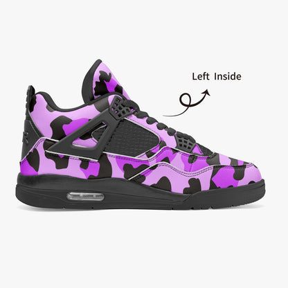 Leopard Jordans AJ4 | Purple, Blue and Black Pattern