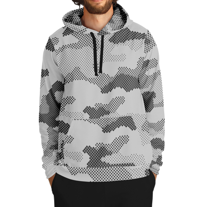 Camo Hoodie | Black & White Digital Dotted