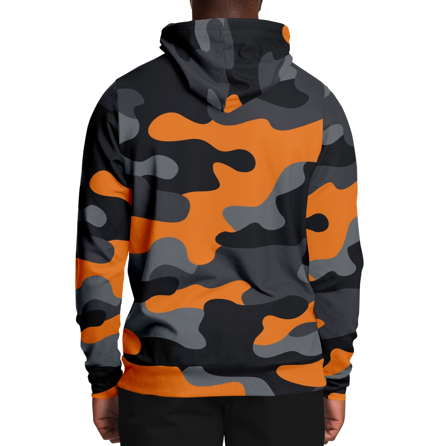 Camo Hoodie | Orange, Gray & Black Camouflage