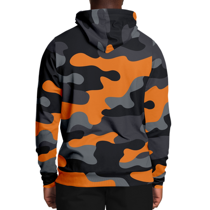 Camo Hoodie | Orange, Gray & Black Camouflage