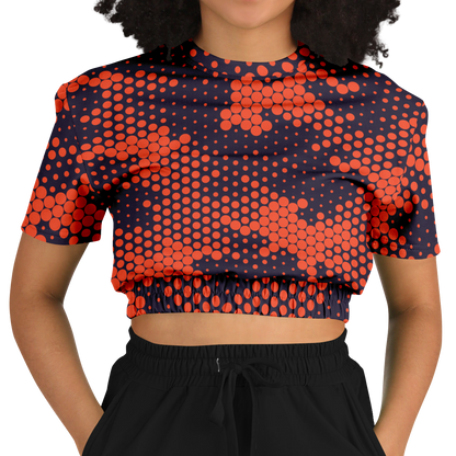 Camo Crop Top Sweatshirt | Orange & Blue Digital Camouflage