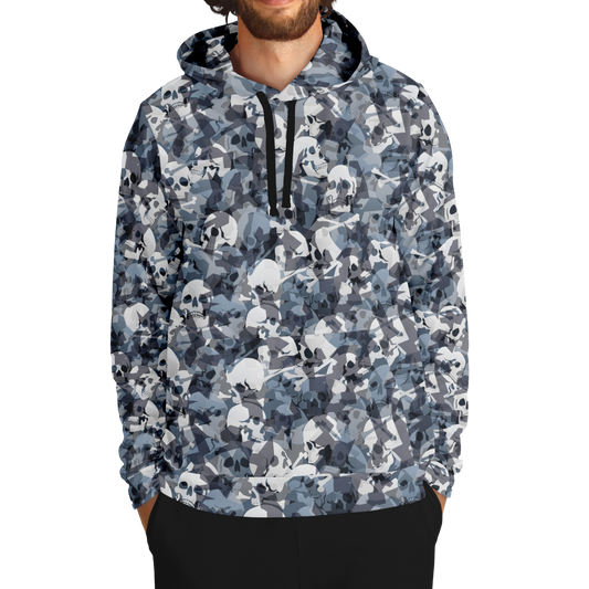 Skulls & Bones Camo Hoodie | Grey & Charcoal HD Print