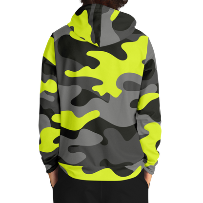 Camo Hoodie | Black, Gray & Yellow Camouflage Pullover