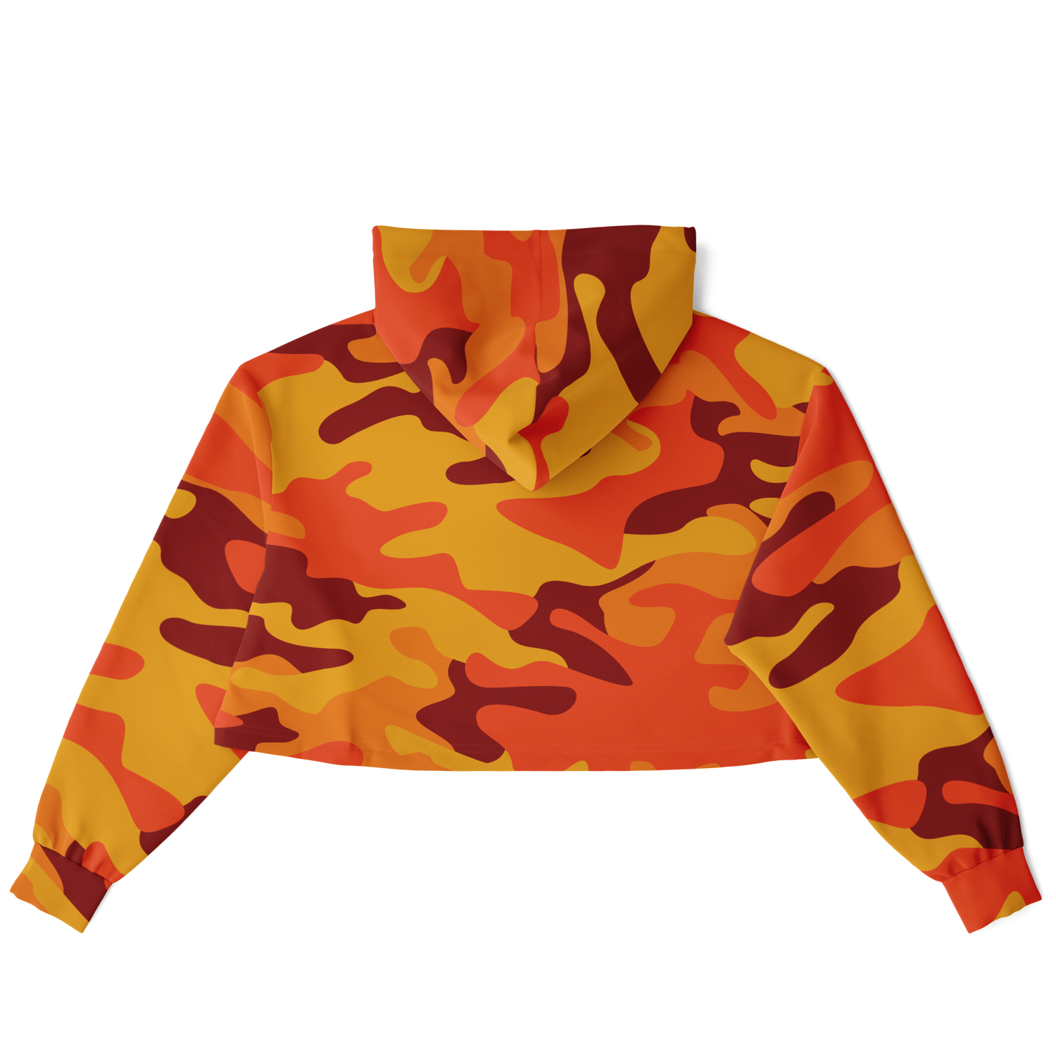 Cropped Hoodie For Women | Orange & Red Camo