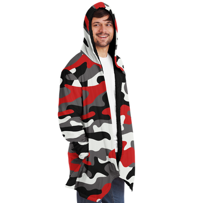 Camo Cloak | Red, Black, & White Camouflage | Microfleece