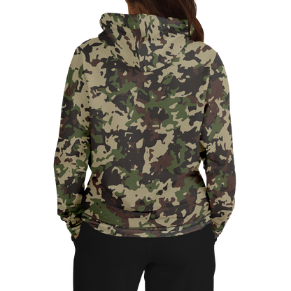 Military Brown Hoodie | Khaki, Gray and Lava Mixed Camo