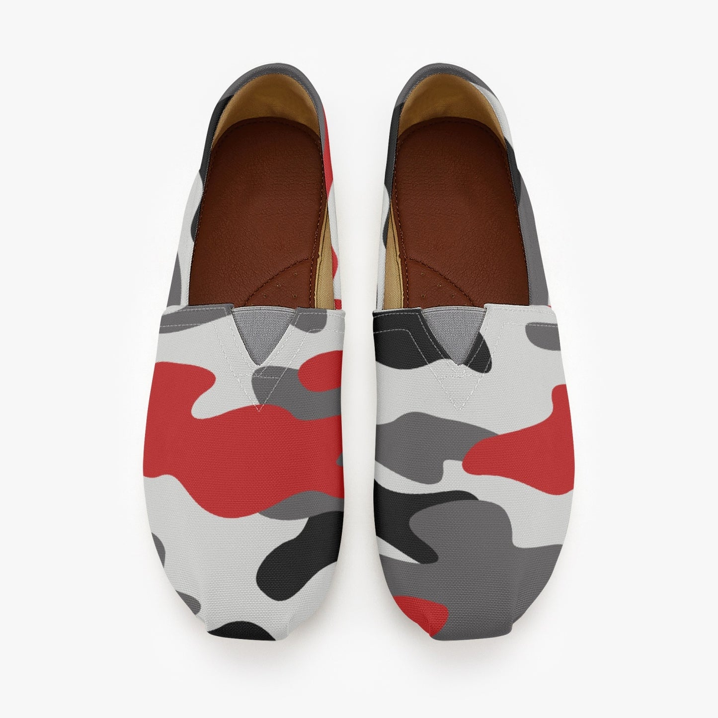 Camo Toms | Red, Black, and White Camouflage Canvas Shoes