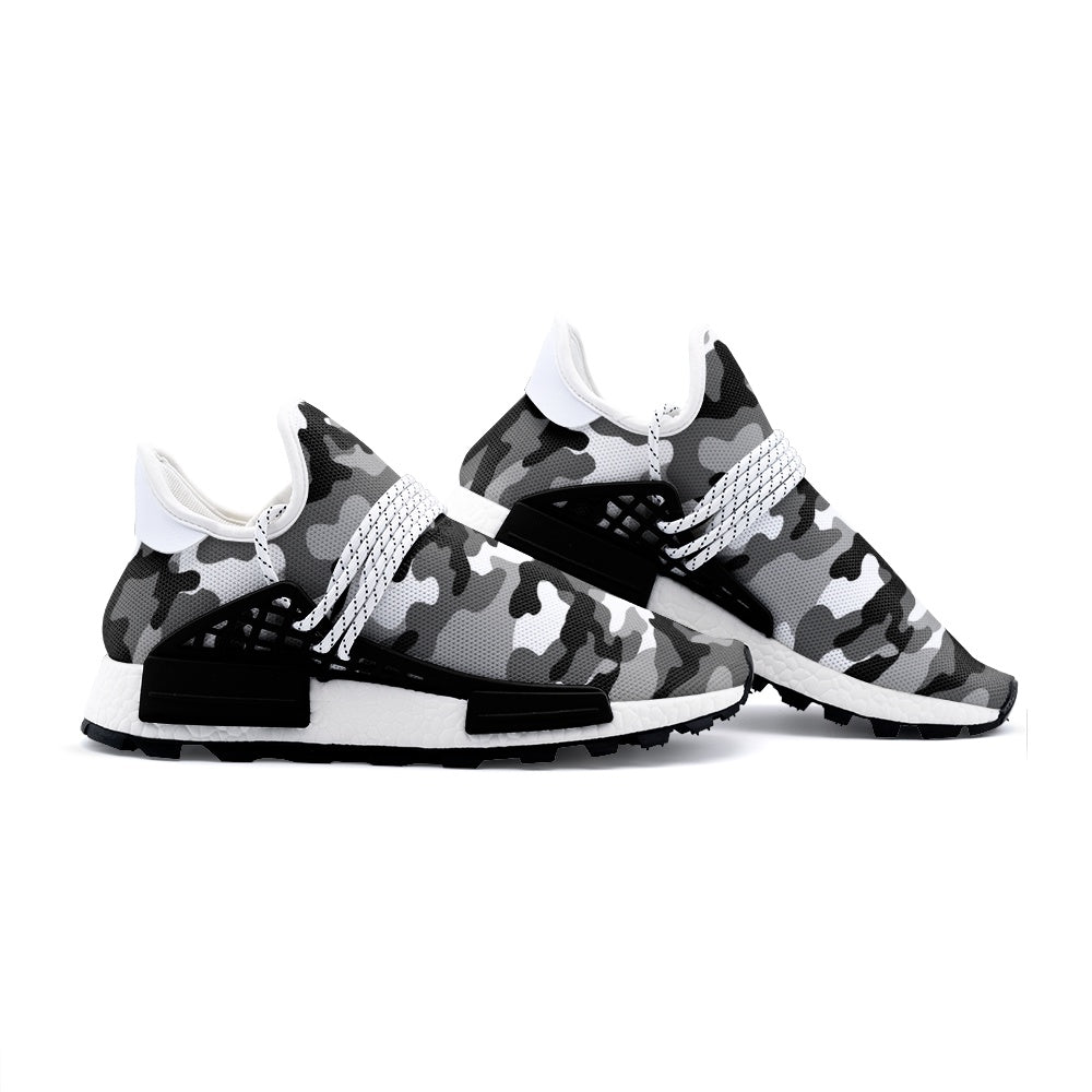 Lightweight Camo Sneakers | Gray, Black, and White