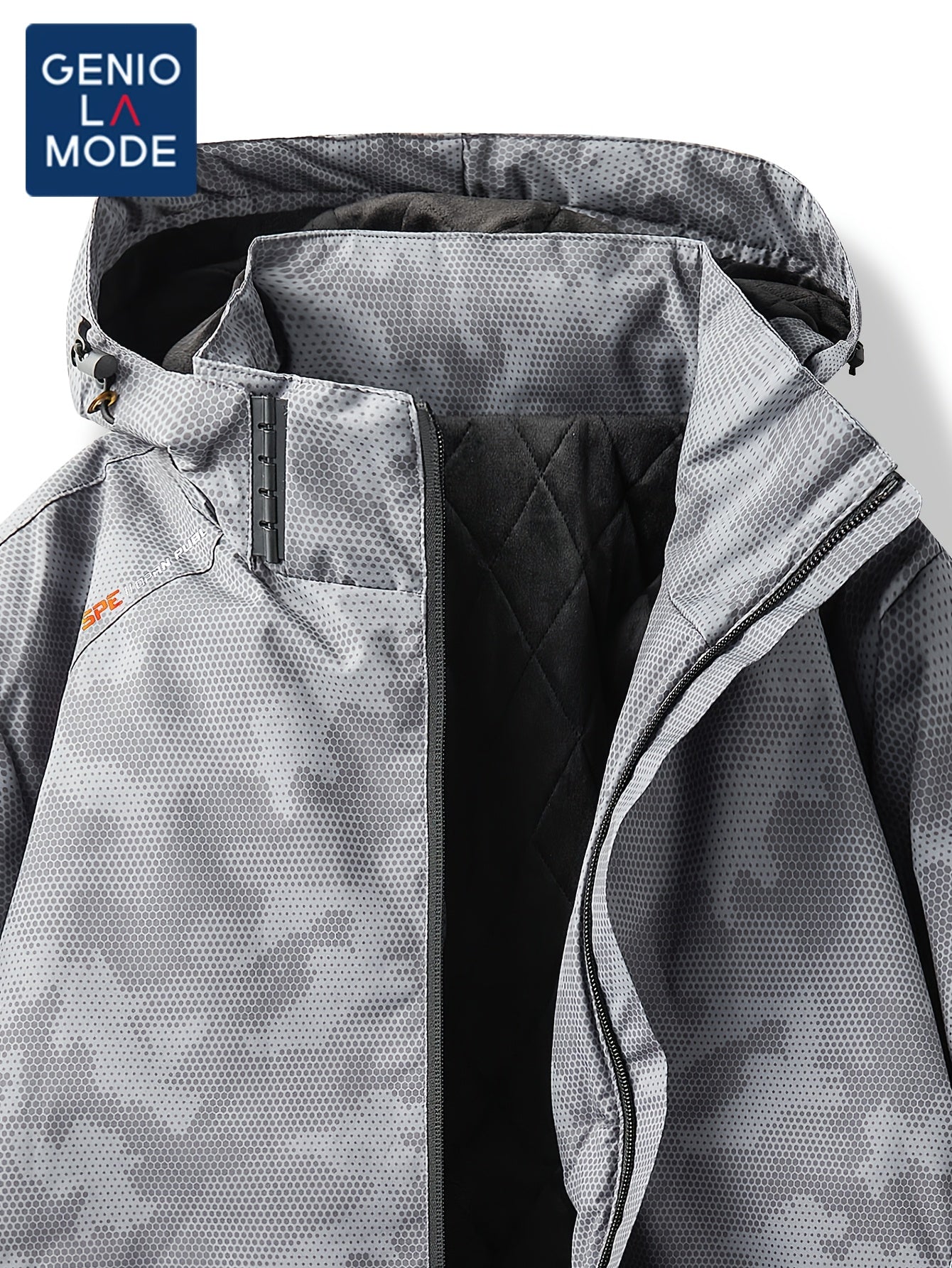 Men's Grey Camo Jacket | Windproof, Waterproof, Fleece Lining