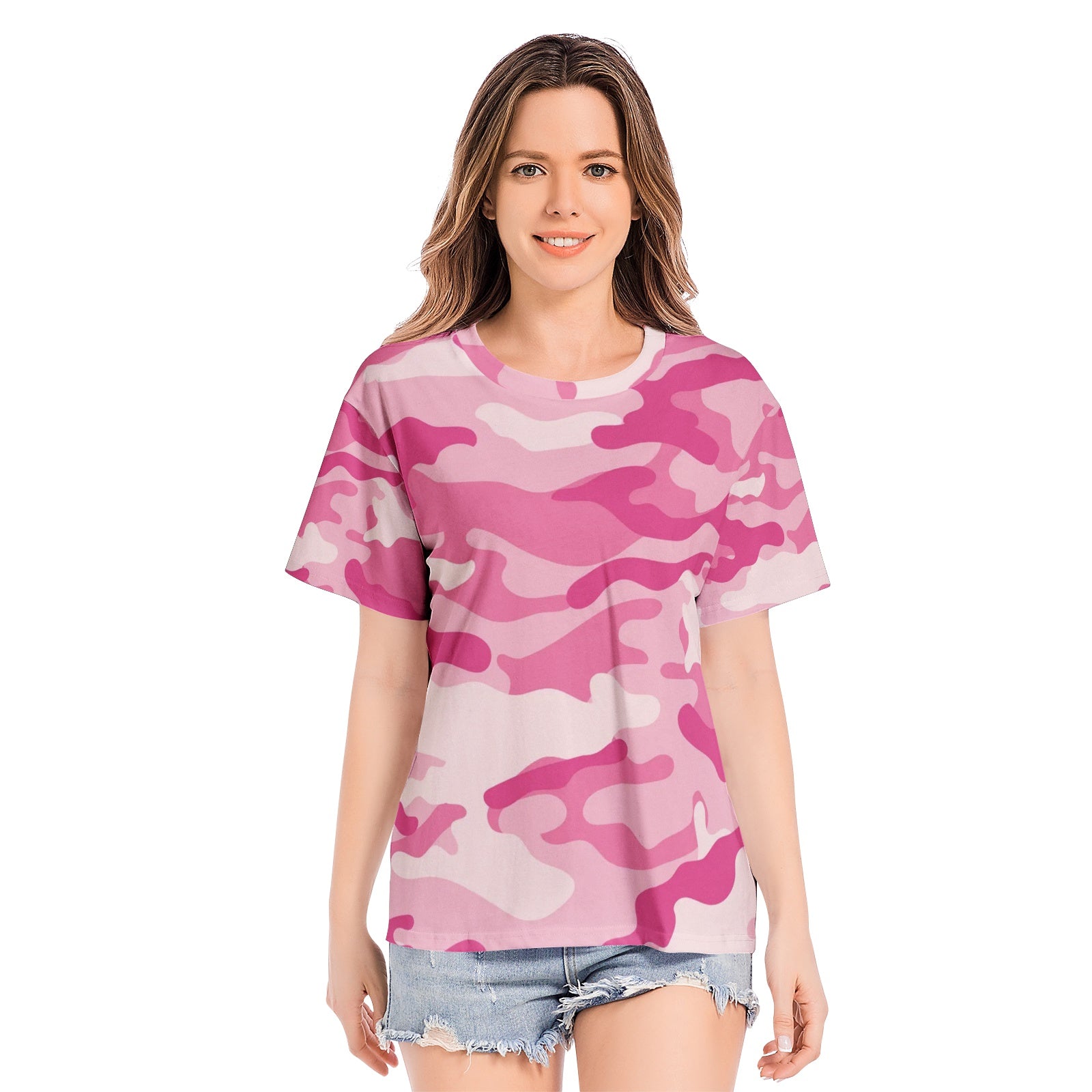 Camo T-shirt | Cotton | Unisex | Lavender Pink Camouflage