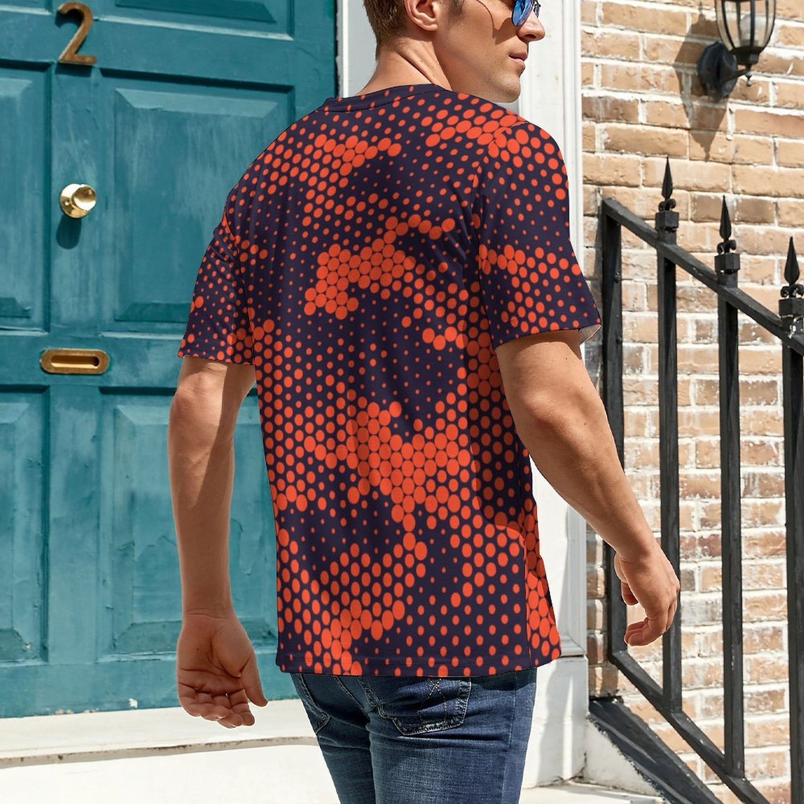 Camo Shirt | Orange & Blue Digital Camouflage T