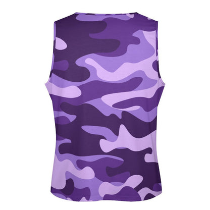 Camo Tank Top | Purple, Blue & Mauve Camouflage