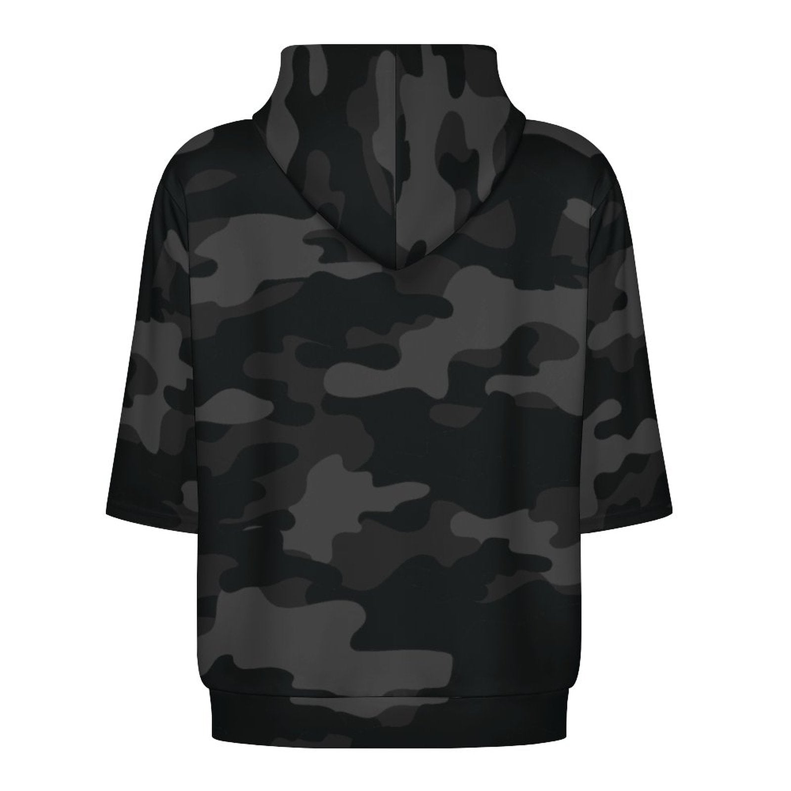 Short Sleeve Hoodie | Black Camouflage