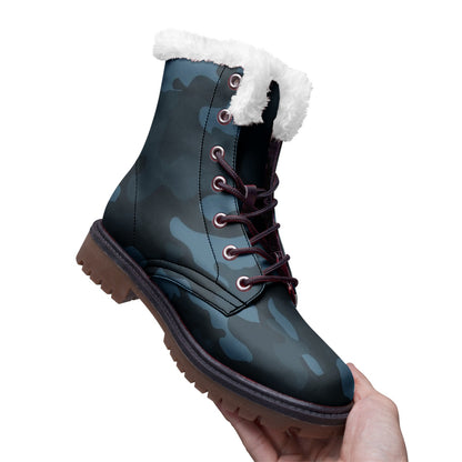 Snow Camo Boots | Dark Blue Camouflage