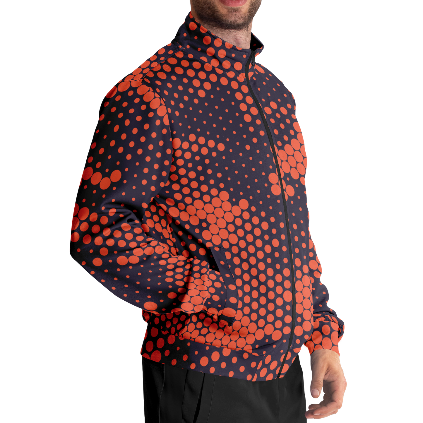 Camo Track Jacket | Orange & Blue Digital Camouflage