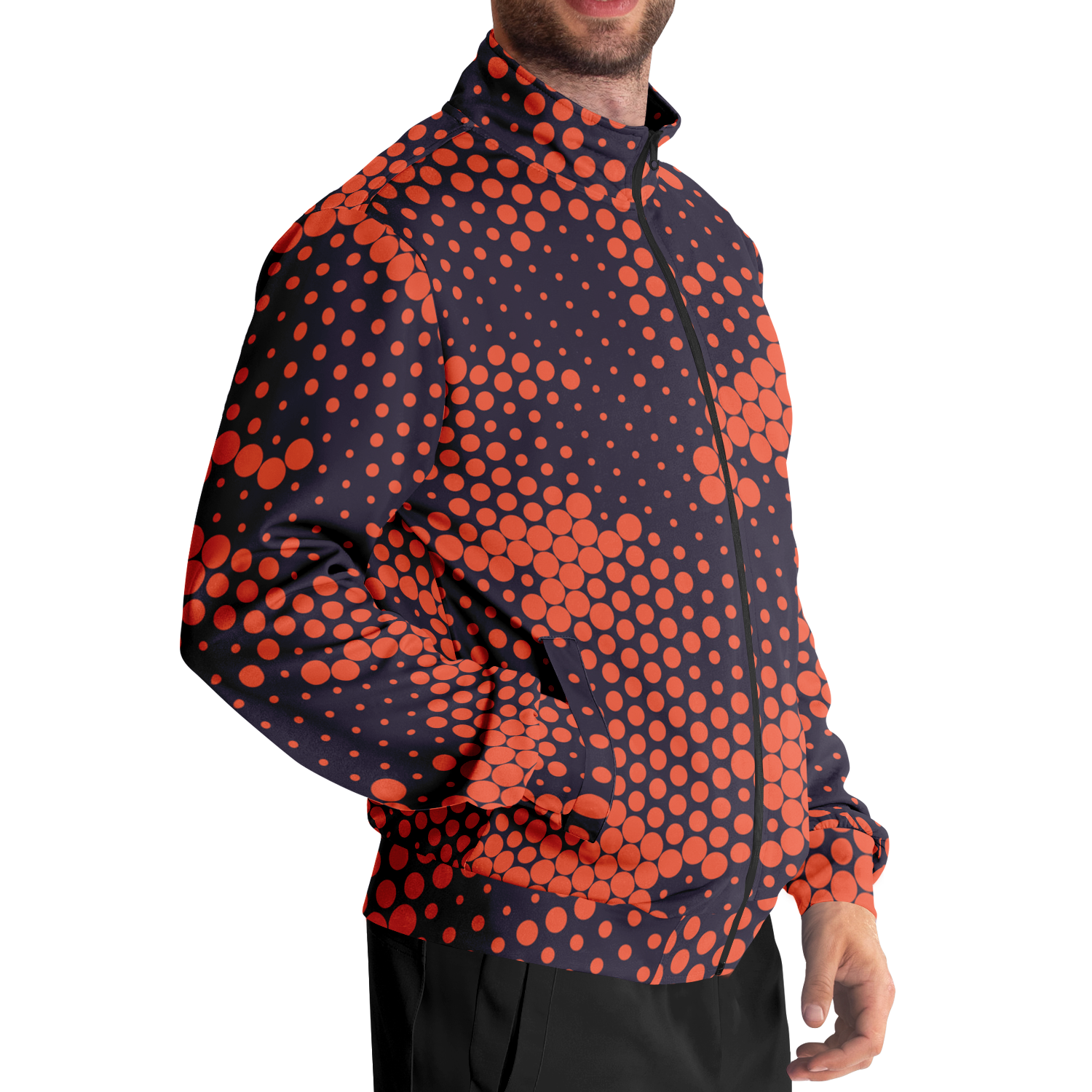 Camo Track Jacket | Orange & Blue Digital Camouflage