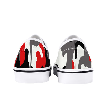 Camo Skate Shoes | Red, Black, and White Camouflage