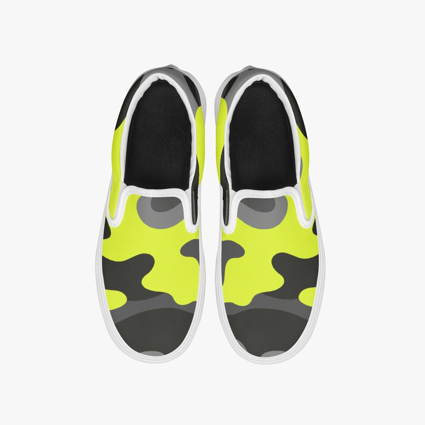 Camo Slip-On Shoes | Yellow, Black and Gray Camouflage